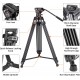 Cayer BF30L Video Tripod with Fluid Head
